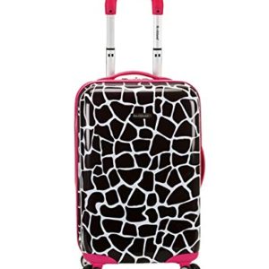 Rockland 20 Inch Carry On Skin, Pink Giraffe