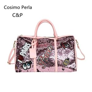 Fashion Designer Sequins Travel Bag PU Leather Duffle Bags