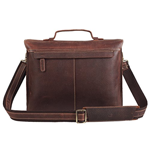 Polare Men's 14'' Real Leather Professional Messenger Bag Review ...