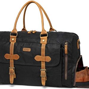 Canvas Duffel Bag,Vaschy Water-Resistant Waxed Canvas Duffle Large