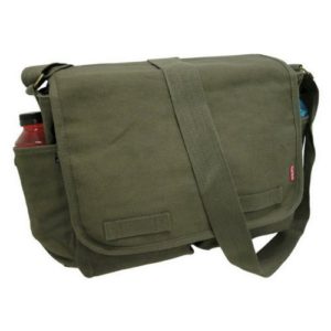 Olive Green Heavyweight Military Inspired Messenger Bag