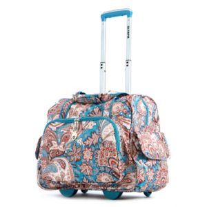 Olympia Deluxe Fashion Rolling Overnighter, Paisley