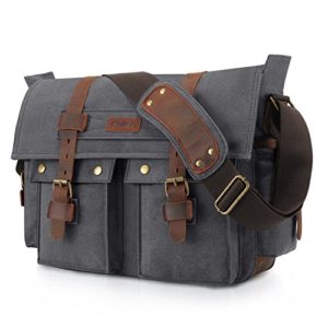 Kattee Unisex's Classic Military Canvas Shoulder Messenger Bag