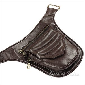 Eyes of India - Brown Leather Belt Bum Hip Waist Pouch Bag