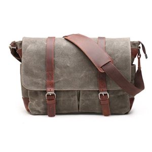 H-ANDYBAG Canvas Messenger Bag 15 Inch Shoulder Laptop Bag