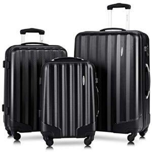 Goplus 3 Pcs Luggage Set ABS Hardshell Travel Bag Trolley Suitcase