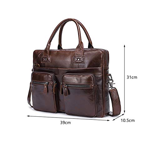 Mens Messenger Bag Leather Briefcase, Waterproof Travel Messenger Bag ...