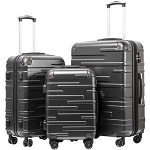 Coolife Luggage Expandable Suitcase 3 Piece Set