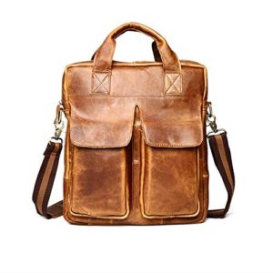 Brown Leather Messenger Laptop Bag: Stylish and Functional for 14/13 Inch Laptops and More
