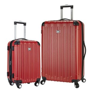 Travelers Club 2 Piece Luggage Set with TWO-IN-ONE Cup and Phone