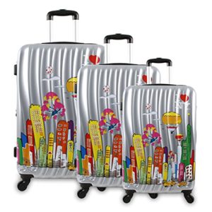 J World New York Ilny Cityscape Ii 3 Piece Luggage Set