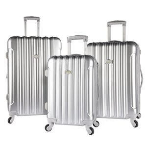 kensie 3 Piece Light Metallic Design 4-Wheel Luggage Set