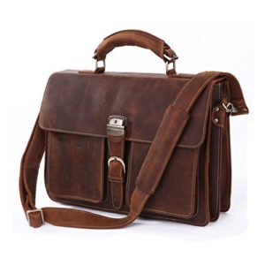 Le'aokuu Mens Genuine Leather Business Briefcase