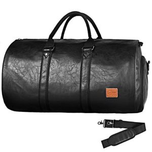 Convertible Travel Garment Bag,Carry on Leather Garment Duffel Bag