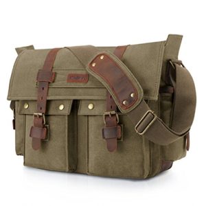 Kattee Unisex's Classic Military Canvas Shoulder Messenger Bag