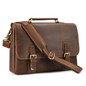 Kattee Men's Crazy Horse Leather Satchel Briefcase