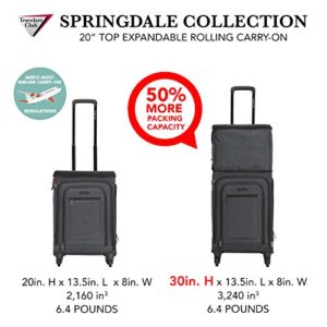 Travelers Club Luggage 20" Top Expandable Upright W/USB Port Connector