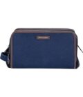Hook & Albert navy twill frog mouth opening toiletry kit