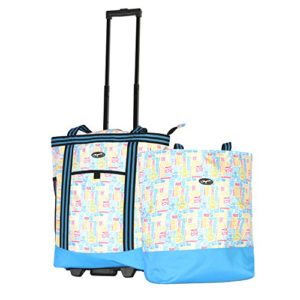 Olympia 2-Piece Rolling Shopper Tote and Cooler Bag