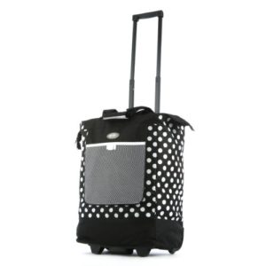 Olympia Luggage Rolling Printed Shopper Tote, Black