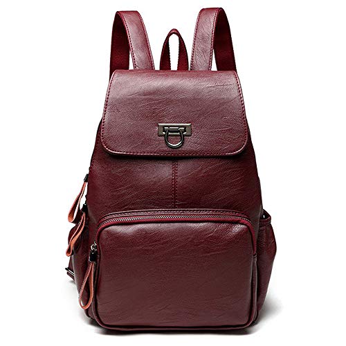 Genuine Leather Backpack for Women Ladies Fashion Rucksack Bag Travel ...