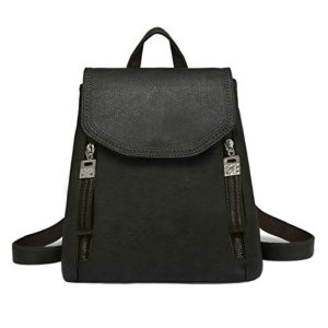 Women Backpack, JOSEKO Leather Flap Backpack Purse Casual Daypack