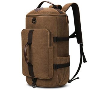 Travel Backpack, Yousu Large Canvas Backpack Vintage Travel Duffel Bags Classic Casual Daypack Duffle Bookbag for Men 3-In-1 Coffee