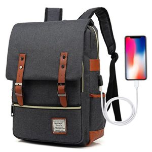 UGRACE Vintage Laptop Backpack with USB Charging Port