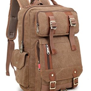 Crest Design Canvas Hiking Travel Daypacks School Laptop Backpack