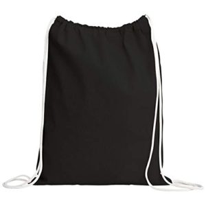TBF Cotton Drawstring Backpack Gym Sack Canvas Cinch Sport Pack for Men