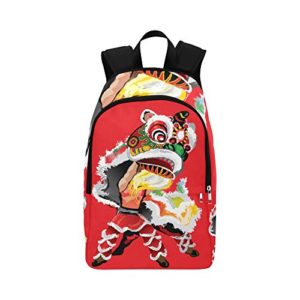 A Jumping Chinese Lion Casual Daypack Travel Bag College School Backpack