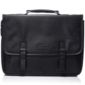 Alpine Swiss Genuine Leather 15.6" Laptop Briefcase Flap Over Messenger