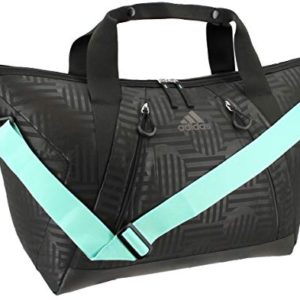 adidas Women's Studio Duffel Bag, Black Dot Punch Emboss/Black/Easy Green