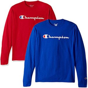 Champion Men's Classic Jersey Script T Shirt -3 Piece Bundle Includes