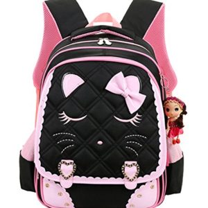 Cat Face Waterproof Girls Backpack Kids School Bookbag