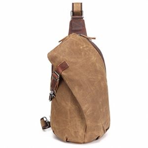 AOTIAN Men's Sling Backpack Waxed Canvas Crossbody Bag 10 Liters Khaki, Warranty 2-Years