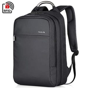 Hanke Expandable Laptop Backpack, Durable Anti-Theft Business Travel Backpack Bag for Women & Men,Casual Daypack Water Resistant College Schoolbag 15.6 in Computer Rucksack(Black)