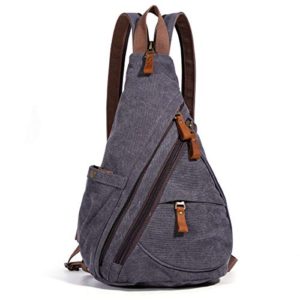 Canvas Sling Bag - Small Crossbody Backpack Shoulder Casual Daypack