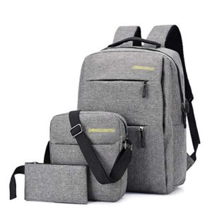 Justew 3Pcs/pack Men Business Simple Style Backpack Shoulder Bag Wallet Set Casual Daypacks