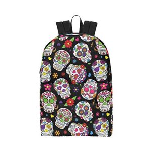 InterestPrint Custom Day of the Dead Sugar Skull Backpack Sports