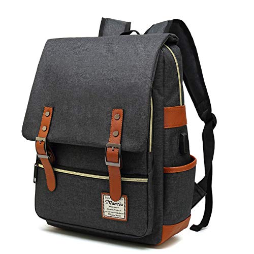 MANCIO Slim Laptop Backpack with USB Charging Port, Vintage Review ...