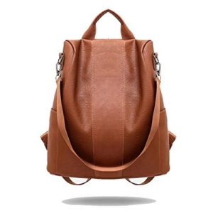 Widome Women Fashion Large Capacity Leather Backpack Shoulder Bag
