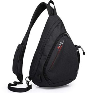 KAKA Sling Bag, Crossbody Backpack Canvas Waterproof Daypack Casual