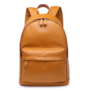 CPJ Genuine Leather Backpack Fits 15.6" Laptop Casual Daypack Schoolbag for Boys & Girls