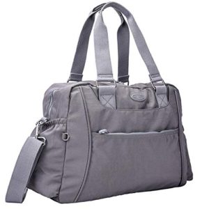 Nylon Travel Tote Cross-body Carry On Bag with shoulder strap (Grey)