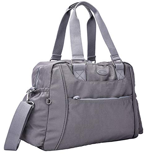 Nylon Travel Tote Cross-body Carry On Bag with shoulder strap (Grey ...