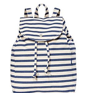 BAGGU Women's Drawstring Backpack, Sailor Stripe