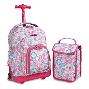 J World New York Lollipop Kids' Rolling Backpack with Lunch Bag