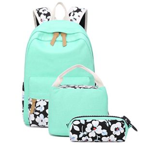 School Backpacks for Teen Girls Lightweight Canvas Backpack Bookbags Set