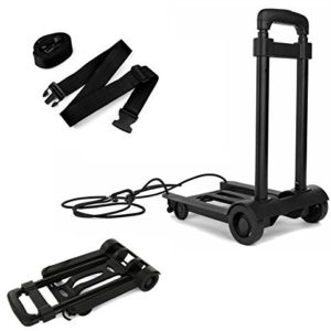 Folding Compact Lightweight Luggage Cart - 2 Buckle Straps Included